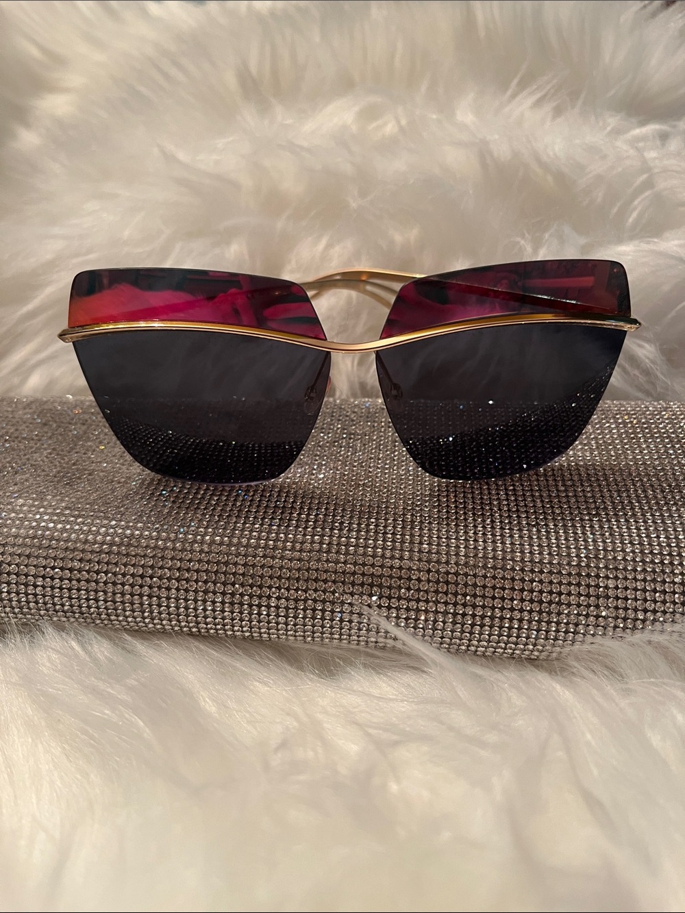 Christian Dior mirrored pink sunglasses